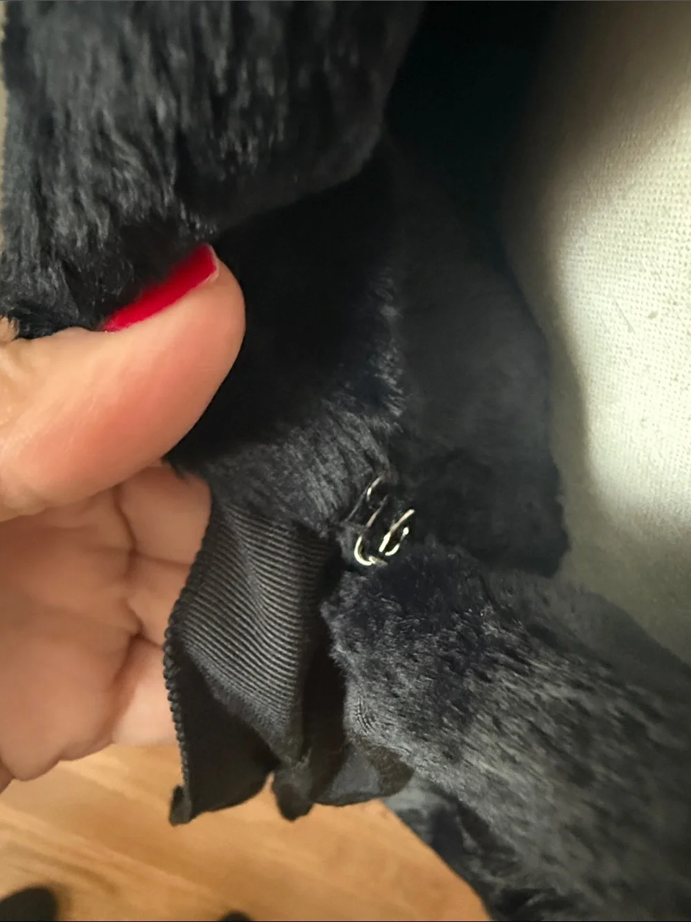 Club Monaco Black Faux Fur Tie-Waist Jacket